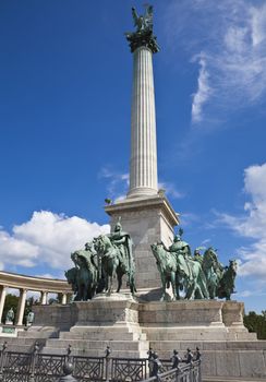 heroes square, budapest, hungary