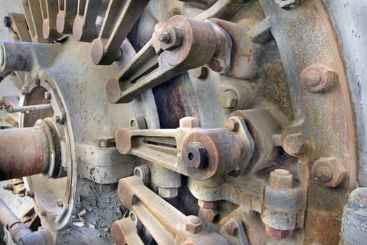 Old Hydroelectric Power Plant Station Turbine Closeup Background