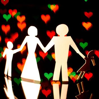 paper family in world of love