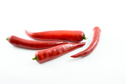 red chili peppers isolated on a white background