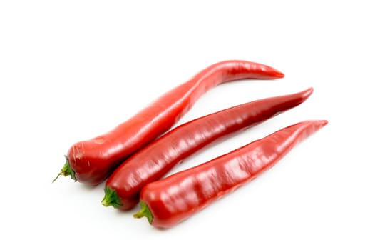 red chili peppers isolated on a white background