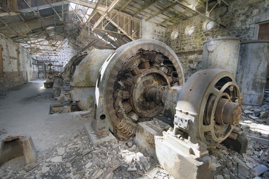 Old Abandoned Hydro Electric Powerhouse Plant Station in White River Falls Oregon 