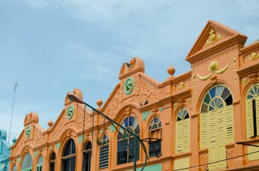 old building renovate with new color in songkhla, thailand
