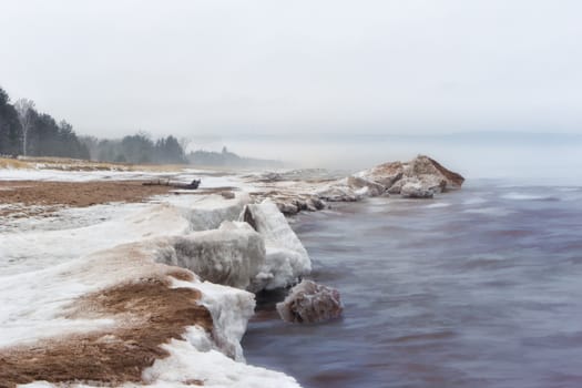 Snow Shore at Minnesota Point, Lake Superior