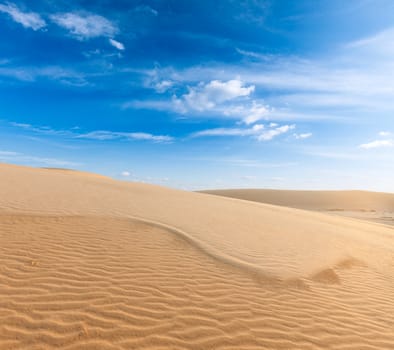 White sand dunes on sunrise, Mui Ne, Vietnam