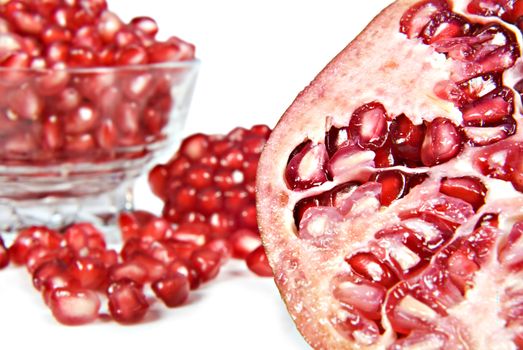 Pomegranate fruit and pips