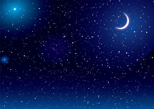 Space scene with stars and moon ideal desktop background