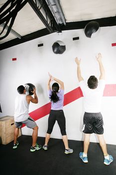 Man and Woman Doing Crossfit on gym. Crossfit Series