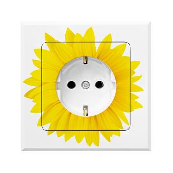 electric socket with flower symbolizing green energy