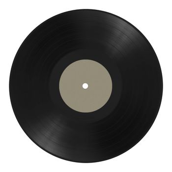 old vinyl music record isolated on white background