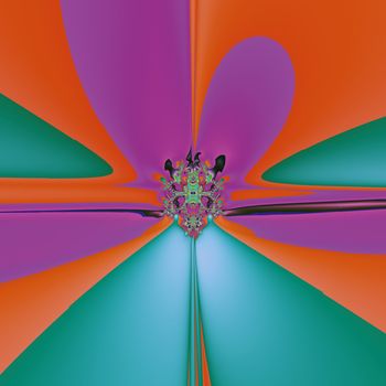 Bright and funky fractal design, abstract art, magic flower.