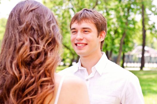 couple in the park portrait of a man