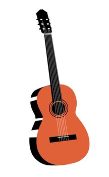 guitar drawing on white background