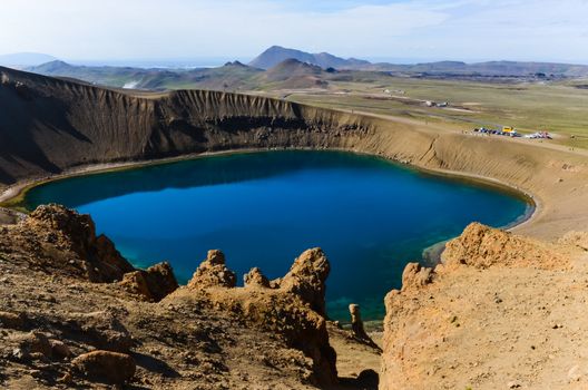 Viti volcano crater in Krafla volcanic area, Iceland