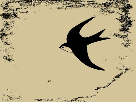 swallow silhouette on grunge background