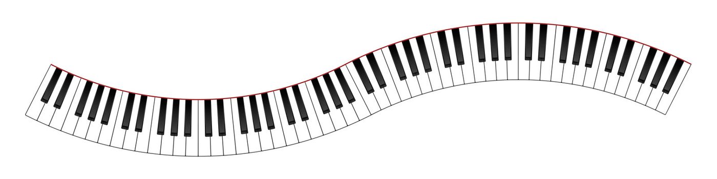 Curved Piano Keyboard Illustration
