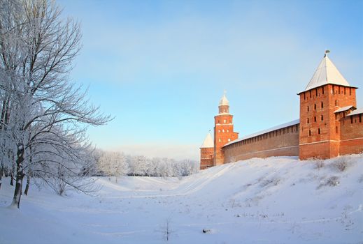 aging fortress on low hill