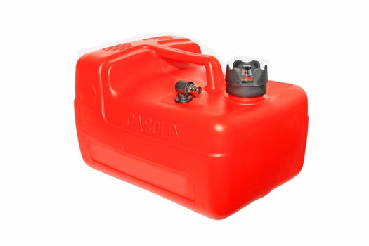 red jerry can on a white background