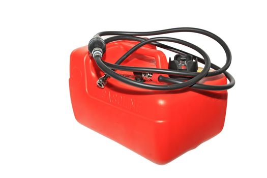 red jerry can on a white background