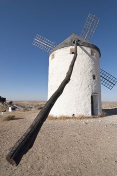 Traditional wind mills in the province of Toledo in Spain, which were reflected by Miguel de Cervantes in his "Don Quixote"