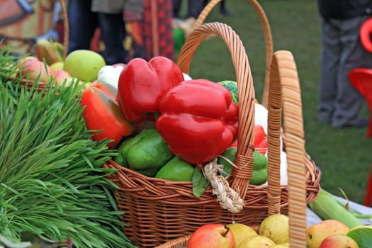 red pepper on rural market