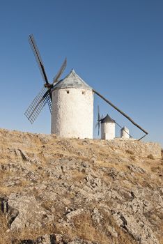 Traditional wind mills in the province of Toledo in Spain, which were reflected by Miguel de Cervantes in his "Don Quixote"