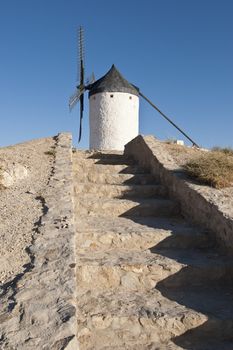 Traditional wind mills in the province of Toledo in Spain, which were reflected by Miguel de Cervantes in his "Don Quixote"