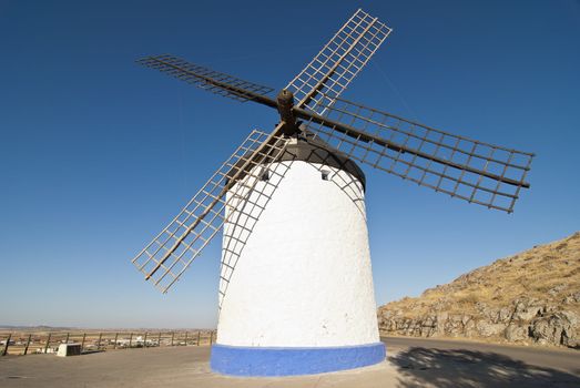 Traditional wind mills in the province of Toledo in Spain, which were reflected by Miguel de Cervantes in his "Don Quixote"