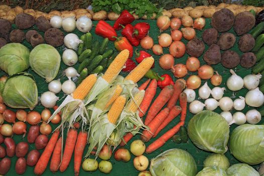 vegetable set on rural market