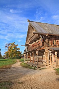 old wooden house in village