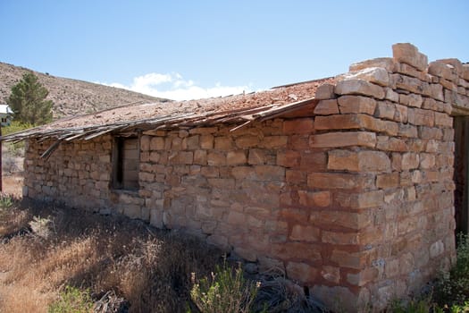 old brick house in nevada ghost town of goodsprings