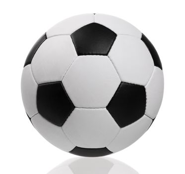 Classic soccer ball - isolated on white background