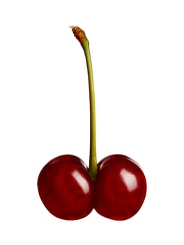 Sweet ripe cherry isolated on a white background