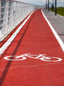 Bicycle road in an urban area