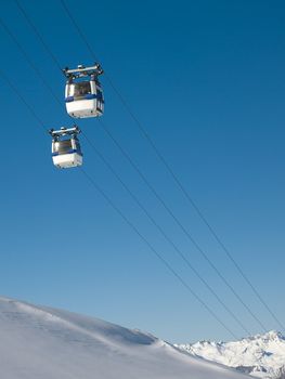 Cabin lift of a ski resort