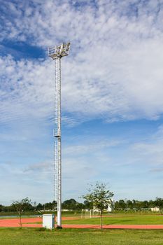 The Stadium Spot-light tower over Blue Sky