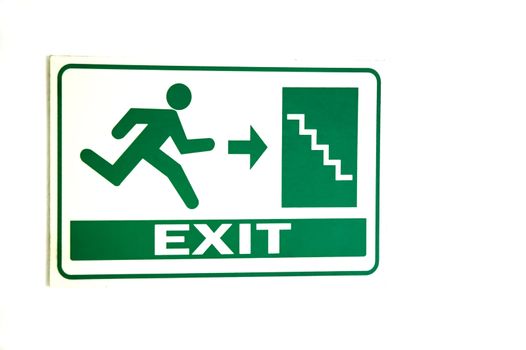 exit sign on white background