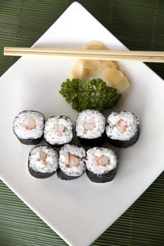 japanese sushi set on top view
