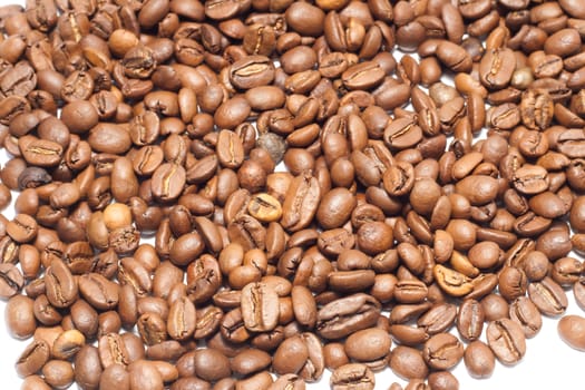 Coffee beans on white background