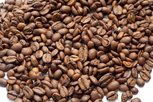 Coffee beans on white background