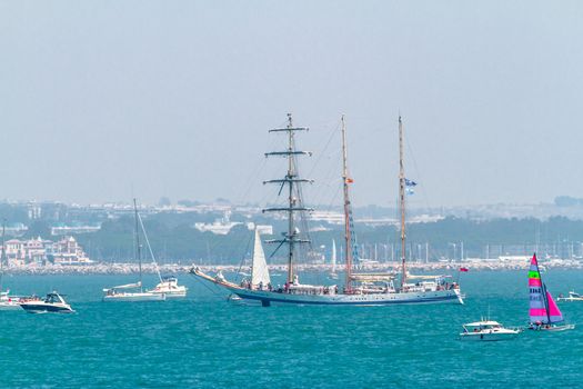 CADIZ, SPAIN - JUL 29: Polish Ship, Pogoria setting sail on the Tall ship races 2012 on July 29 , 2012, in Cadiz , Spain