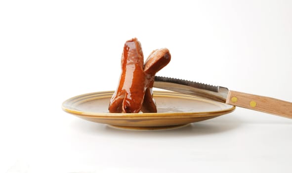 Grilled sausage on a plate