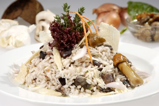 Italian risotto w grilled mushrooms and parmesan