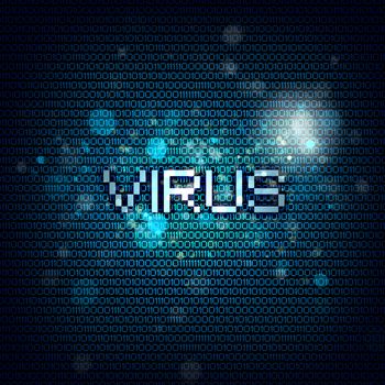 A computer virus detection symbol illustration with word Virus