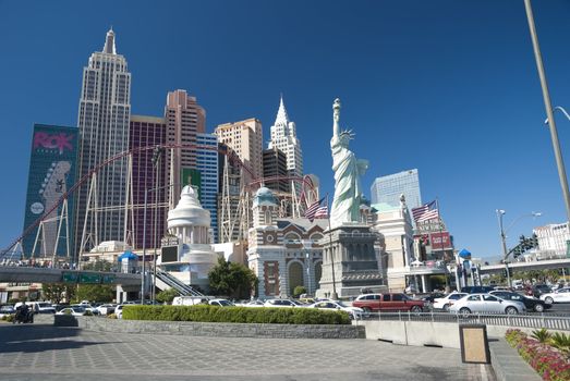 LAS VEGAS - SEPTEMBER 25: New York-New York resort on September 25, 2010. New York-New York are luxury hotels encroach almost 2,5 mil square feet and located on famous Las Vegas strip