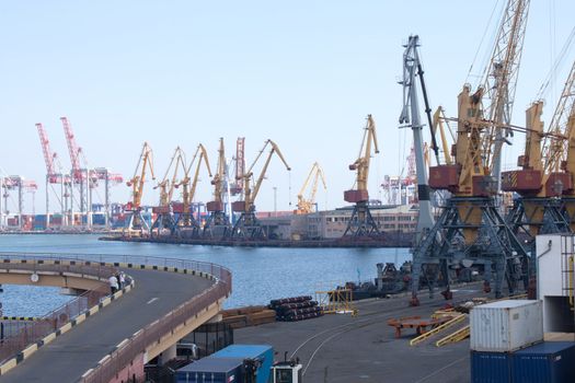 Sea Port in Odessa, Ukraine street shooting