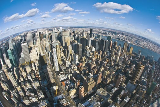 The New York City panorama with 5th Avenue