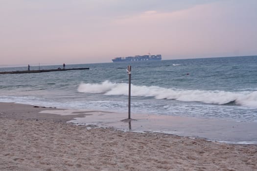 Sea view at sunset photo