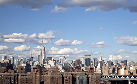 The New York City Uptown skyline at the afternoon