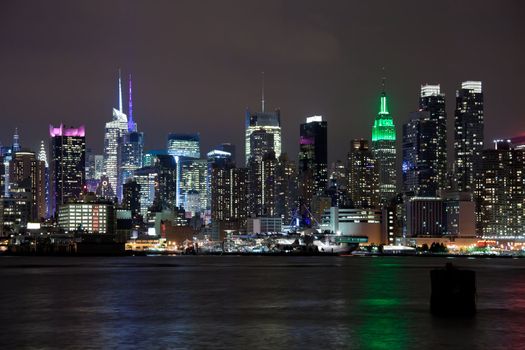 The New York City Uptown skyline in the night